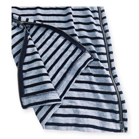 J. Crew blue/navy Striped side-zip T-shirt dress, Size S - Picture 9 of 12